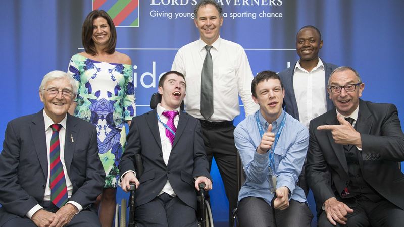 Bumble and Parky with staff and pupils from the Orpheus Trust, the two youngsters in the front row being some of his biggest fans!.jpg