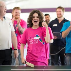 Sean celebrates at the 2018 table cricket finals day