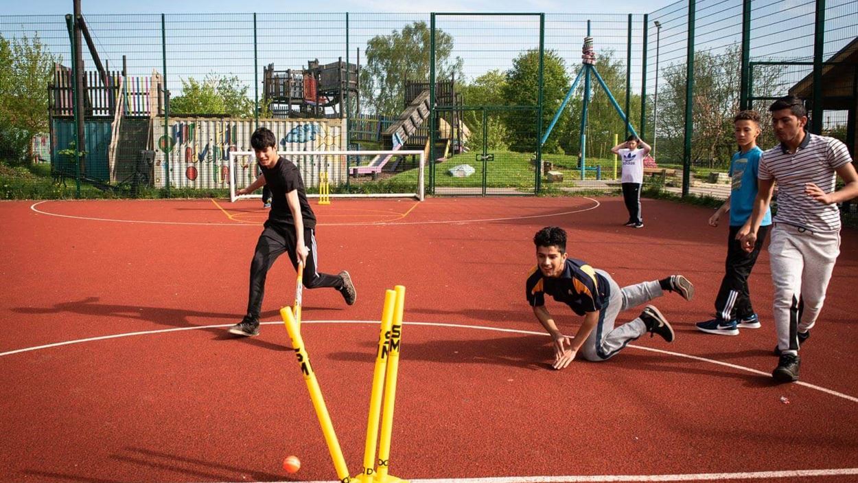 Ball is thrown at stumps