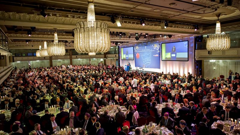 The setting for many Lord's Taverners Christmas Lunches, the Ball Room at the Grosvenor House Hotel.jpg