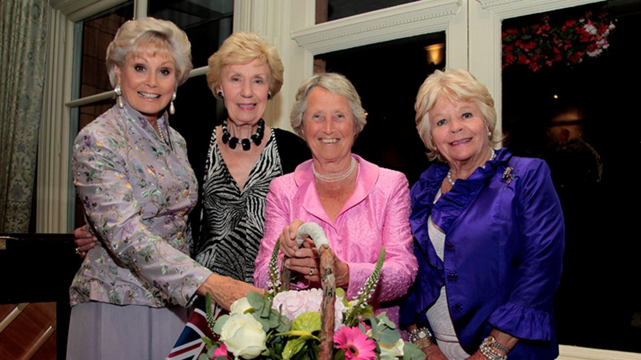 The first four Lady Taverners Presidents, Angela Rippon, Joan Morecambe, Rachael Heyhoe Flint and Judy Chalmers, at Lord's 2011.jpg