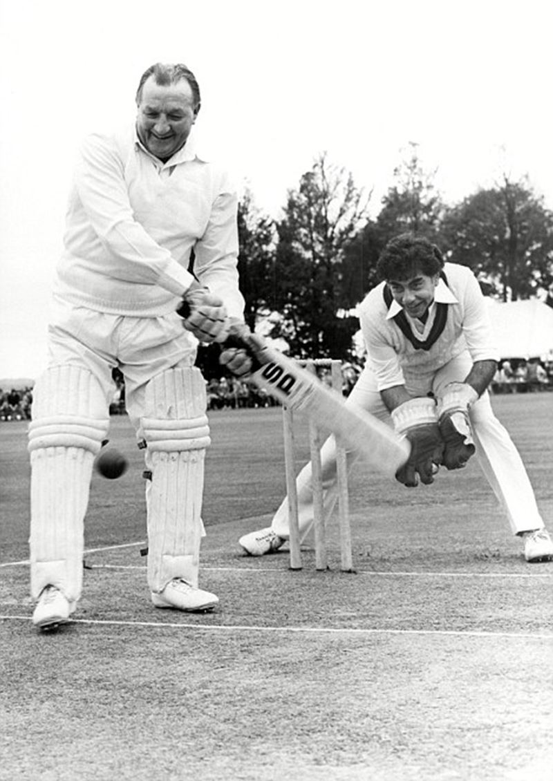 Here is Bob Paisley batting for the Lord's Taverners team in 1984. A year earlier, Paisley retired as Liverpool manager after nine amazingly successful years in charge.jpg