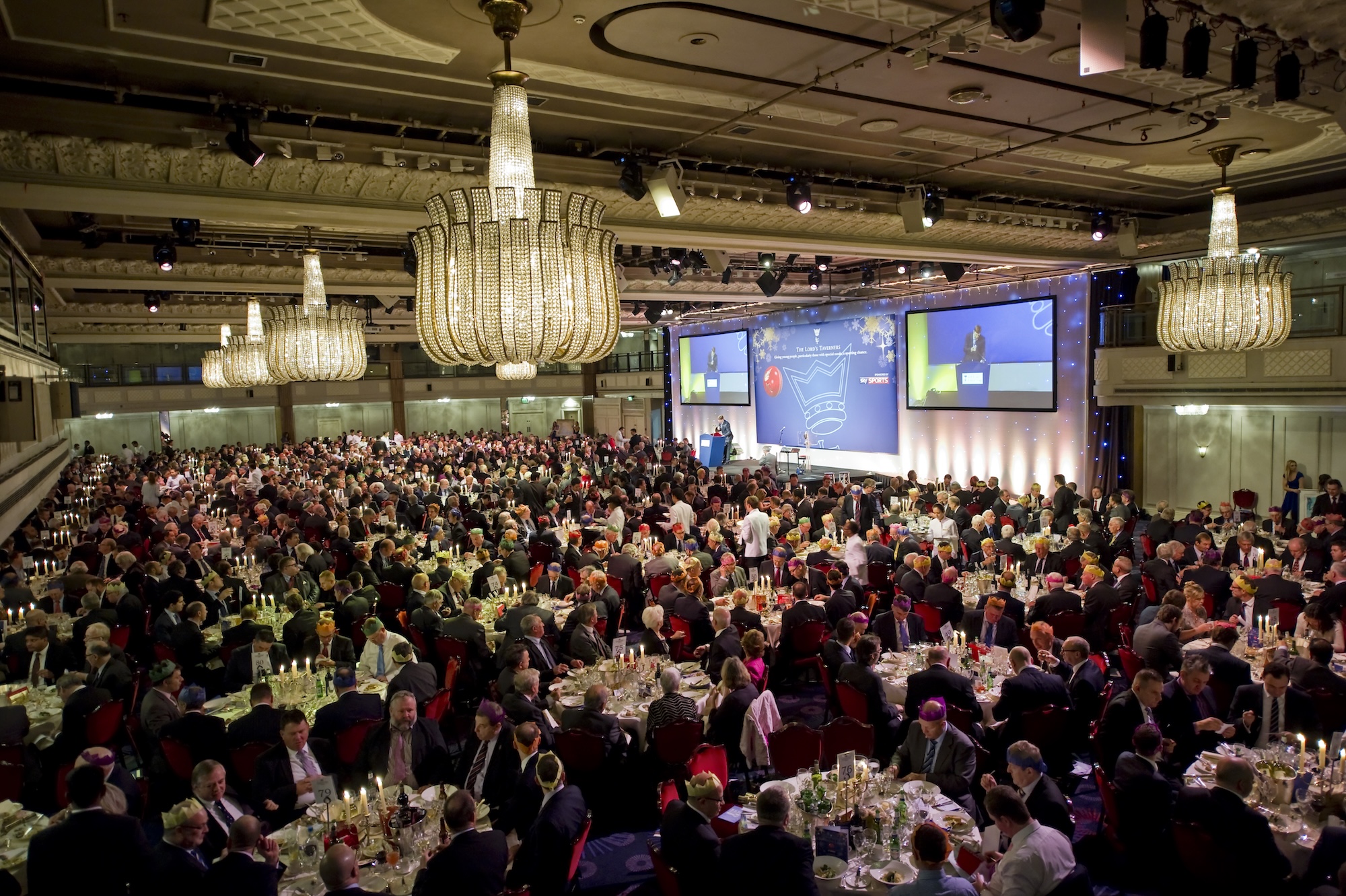 The setting for many Lord's Taverners Christmas Lunches, the Ball Room at the Grosvenor House Hotel.jpg