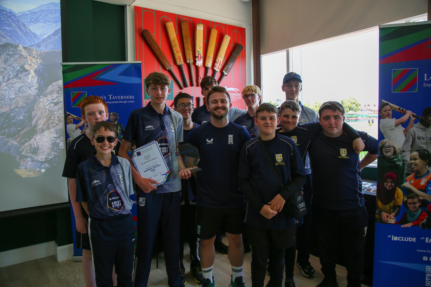 LTSoftballFinal Champions Clare Mount School with ECB Rep Michael.jpg